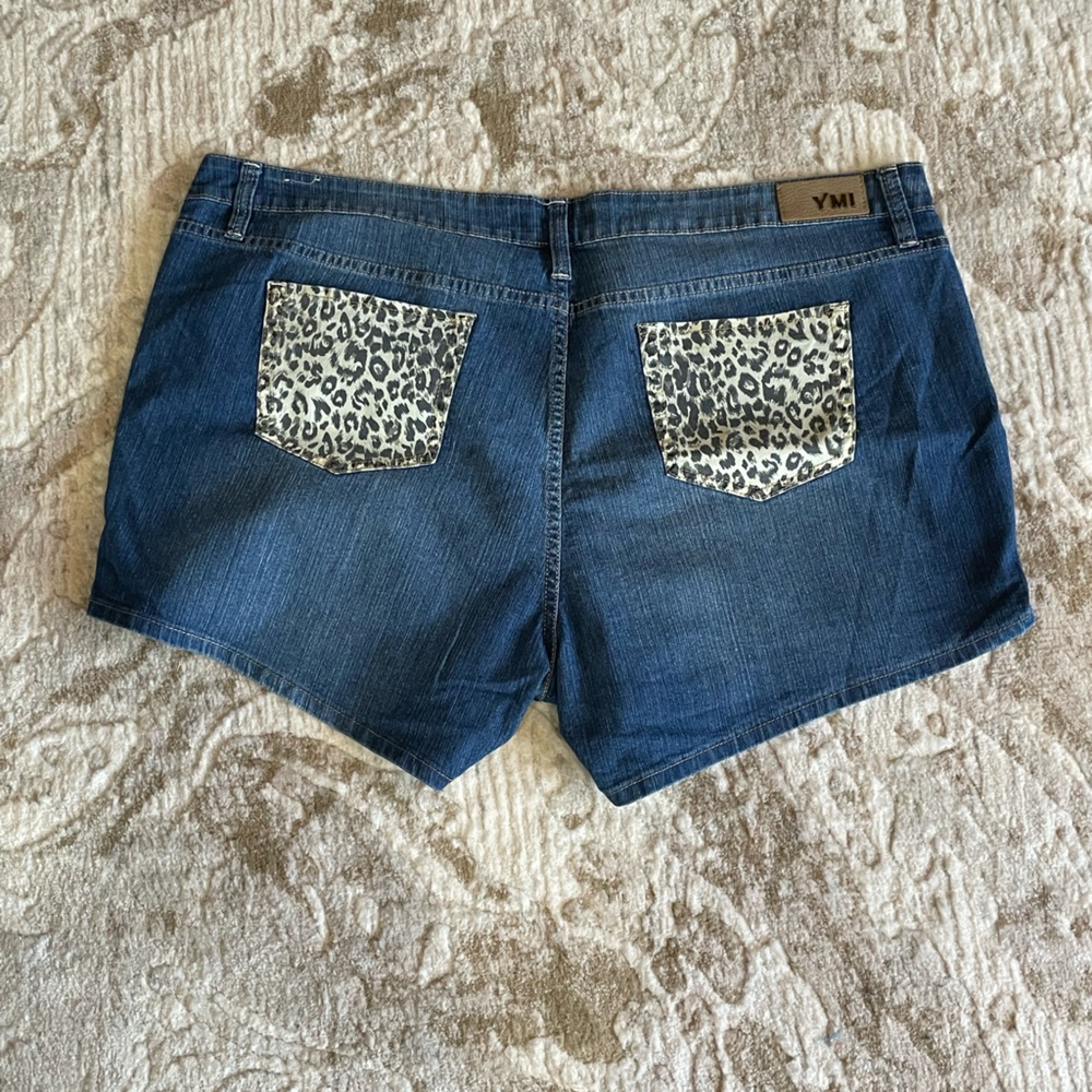 Short shorts blue sheen shorts